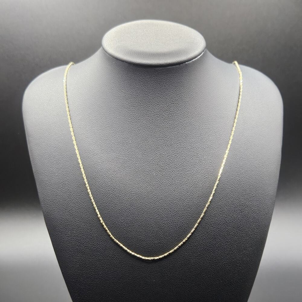 Vintage W.E.H. 1/10 14K Gold Filled 22" Textured Chain Necklace 2.64g